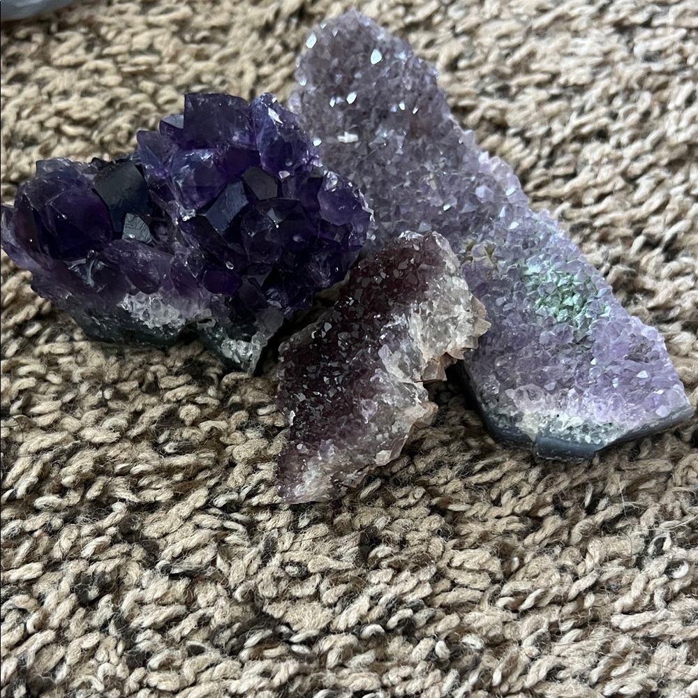 Amethyst Crystal Cluster - Purple Geode Decorative Accent